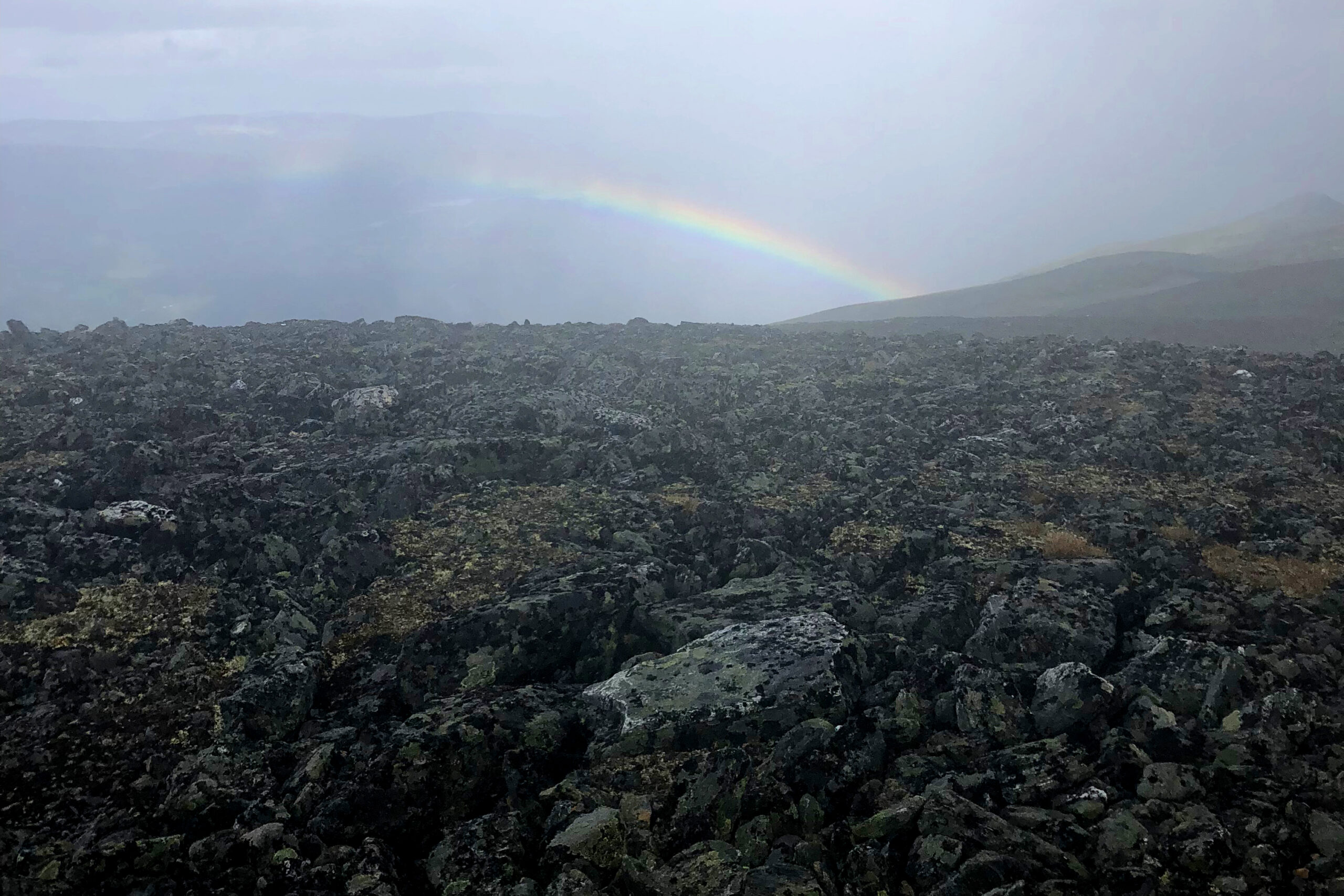 Read more about the article Følg regnbuen: På jakt etter det høyeste punktet på Lomseggje. Lang topptur i steinete terreng.